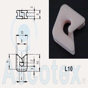 Móc Sứ Ceramic dẫn hướng Ascotex Double Hook Guides L10